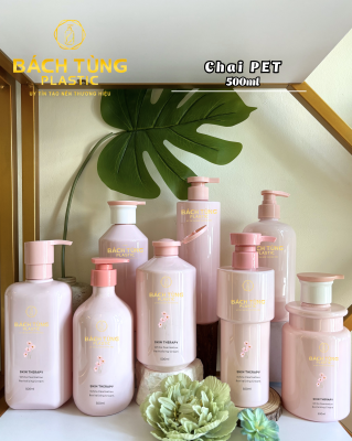 CHAI PET NHIỀU DÁNG 500ML – TONE HỒNG