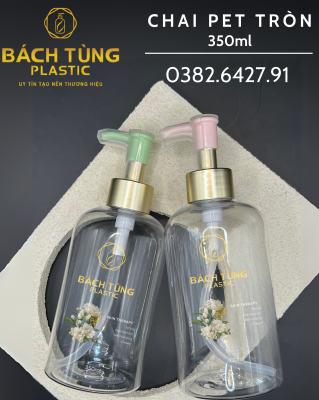 Chai PET Dáng Tròn - 350ml - Trong Suốt