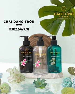 Chai PET Dáng Tròn - 350ml -Trong Suốt | Màu Xanh | Nâu