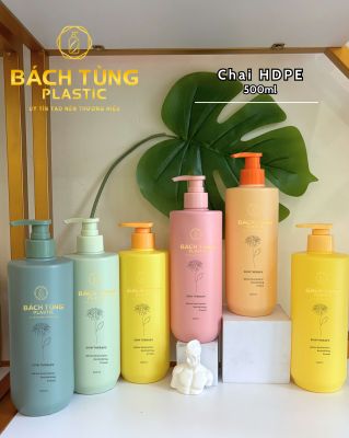 CHAI HDPE DÁNG TRỤ 500ML – NHIỀU MÀU – THÂN PHỦ MỜ SANG TRỌNG