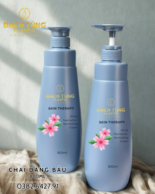 Chai HDPE - Dáng Bầu - 800ml – Màu Xanh
